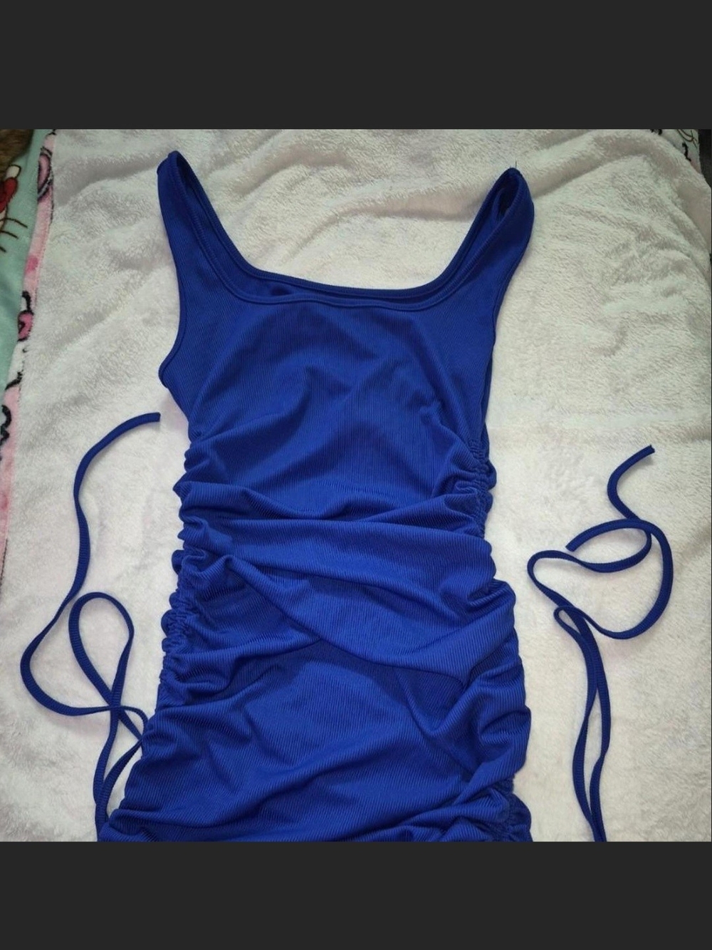 Blue Ruched Womans Dress